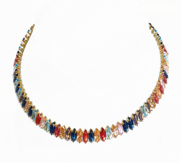 SooLoves Özel Renkli Akik Swarovski Taşlı Kolye
